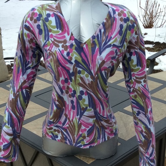 Daniel Bishop Sweaters - Colorful 100% Cashmere Sweater Size Small